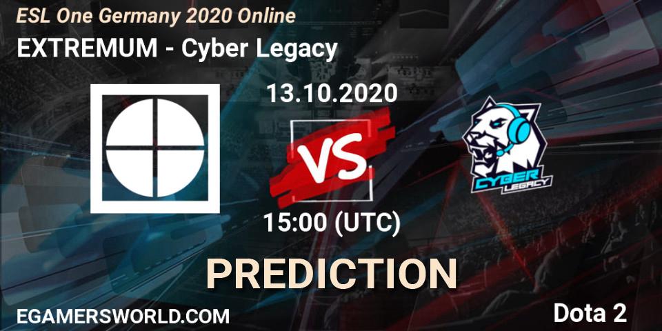 EXTREMUM - Cyber Legacy: Maç tahminleri. 13.10.2020 at 15:01, Dota 2, ESL One Germany 2020 Online