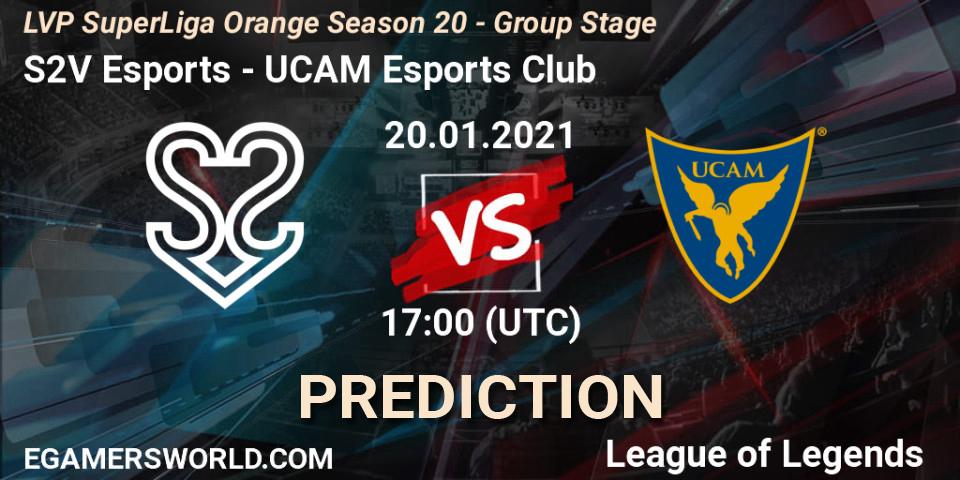 S2V Esports - UCAM Esports Club: Maç tahminleri. 20.01.2021 at 17:00, LoL, LVP SuperLiga Orange Season 20 - Group Stage