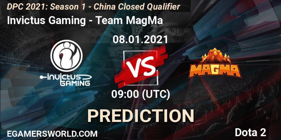 Invictus Gaming - Team MagMa: Maç tahminleri. 08.01.2021 at 07:36, Dota 2, DPC 2021: Season 1 - China Closed Qualifier
