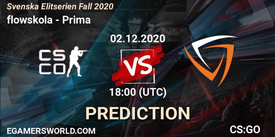 flowskola - Prima: Maç tahminleri. 02.12.2020 at 18:00, Counter-Strike (CS2), Svenska Elitserien Fall 2020