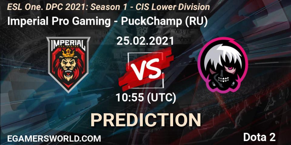 Imperial Pro Gaming - PuckChamp (RU): Maç tahminleri. 25.02.21, Dota 2, ESL One. DPC 2021: Season 1 - CIS Lower Division