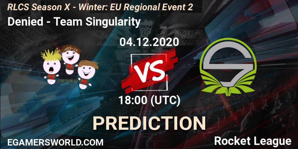 Denied - Team Singularity: Maç tahminleri. 04.12.2020 at 18:00, Rocket League, RLCS Season X - Winter: EU Regional Event 2
