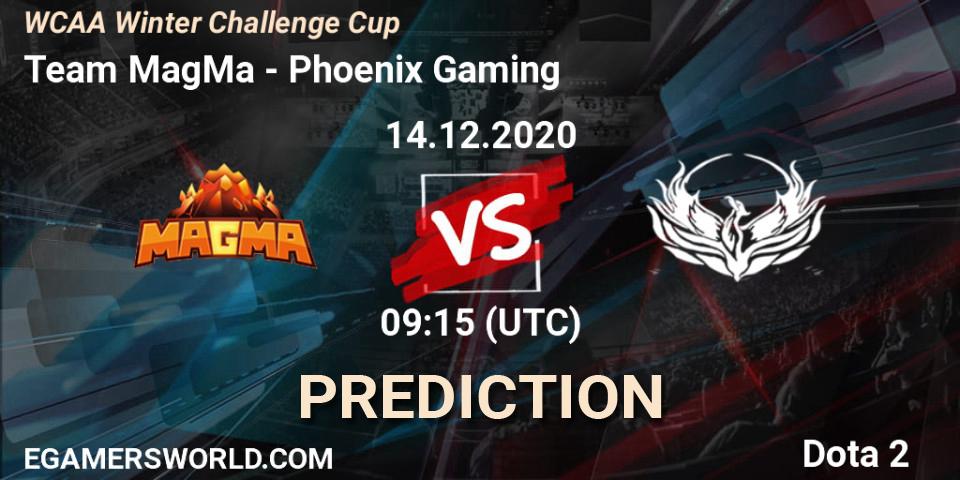 Team MagMa - Phoenix Gaming: Maç tahminleri. 14.12.2020 at 08:59, Dota 2, WCAA Winter Challenge Cup