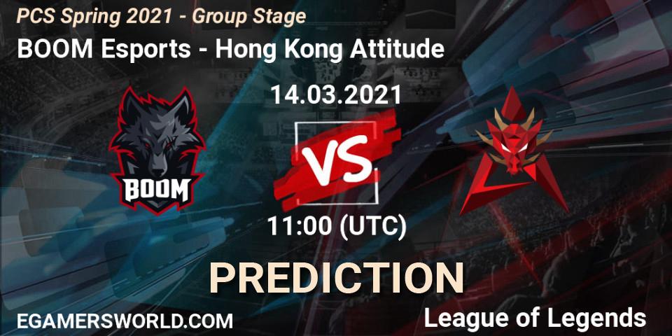 BOOM Esports - Hong Kong Attitude: Maç tahminleri. 14.03.2021 at 11:00, LoL, PCS Spring 2021 - Group Stage