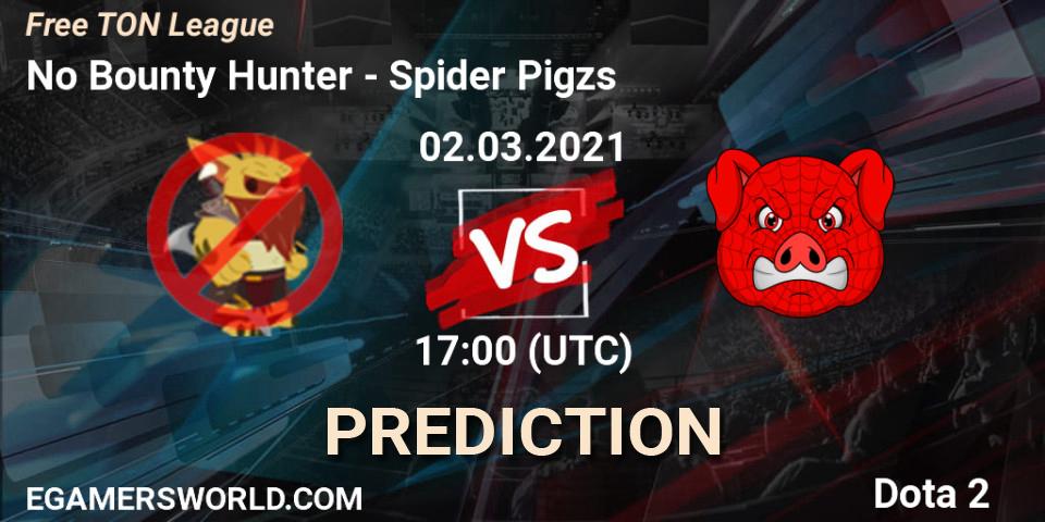 No Bounty Hunter - Spider Pigzs: Maç tahminleri. 02.03.2021 at 17:01, Dota 2, Free TON League