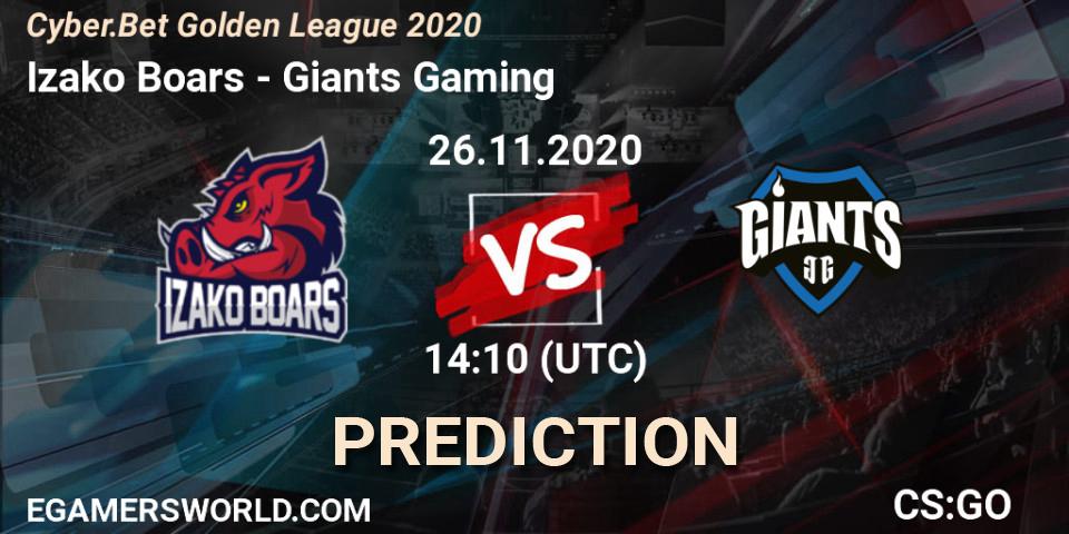 Izako Boars - Giants Gaming: Maç tahminleri. 26.11.20, CS2 (CS:GO), Cyber.Bet Golden League 2020