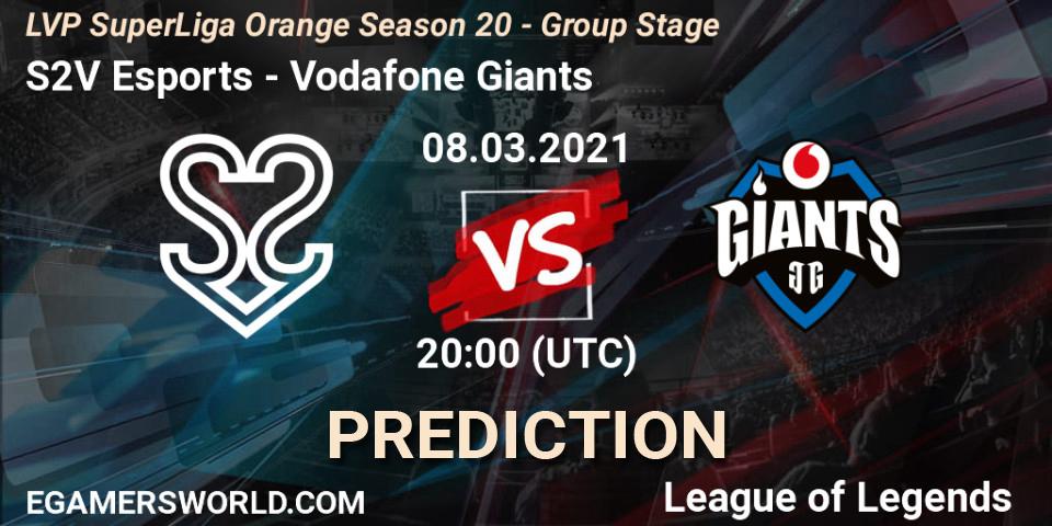 S2V Esports - Vodafone Giants: Maç tahminleri. 08.03.2021 at 20:00, LoL, LVP SuperLiga Orange Season 20 - Group Stage