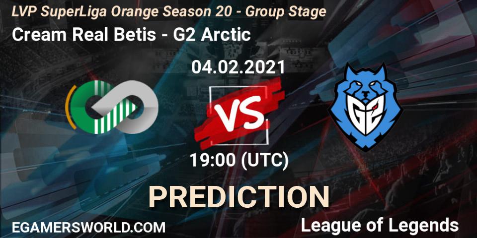 Cream Real Betis - G2 Arctic: Maç tahminleri. 04.02.2021 at 19:00, LoL, LVP SuperLiga Orange Season 20 - Group Stage