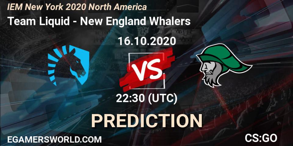Team Liquid - New England Whalers: Maç tahminleri. 16.10.2020 at 22:30, Counter-Strike (CS2), IEM New York 2020 North America
