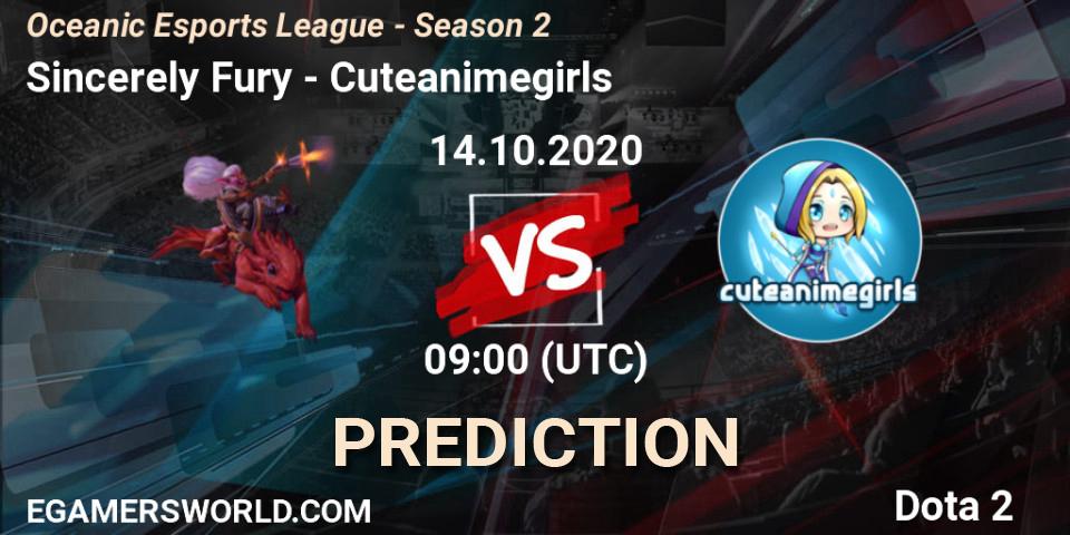 Sincerely Fury - Cuteanimegirls: Maç tahminleri. 14.10.2020 at 09:05, Dota 2, Oceanic Esports League - Season 2