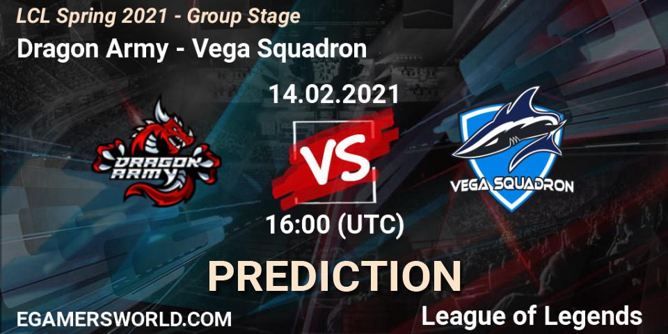 Dragon Army - Vega Squadron: Maç tahminleri. 14.02.2021 at 16:00, LoL, LCL Spring 2021 - Group Stage