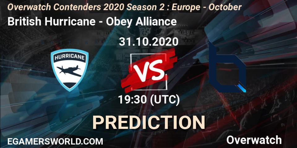 British Hurricane - Obey Alliance: Maç tahminleri. 31.10.20, Overwatch, Overwatch Contenders 2020 Season 2: Europe - October