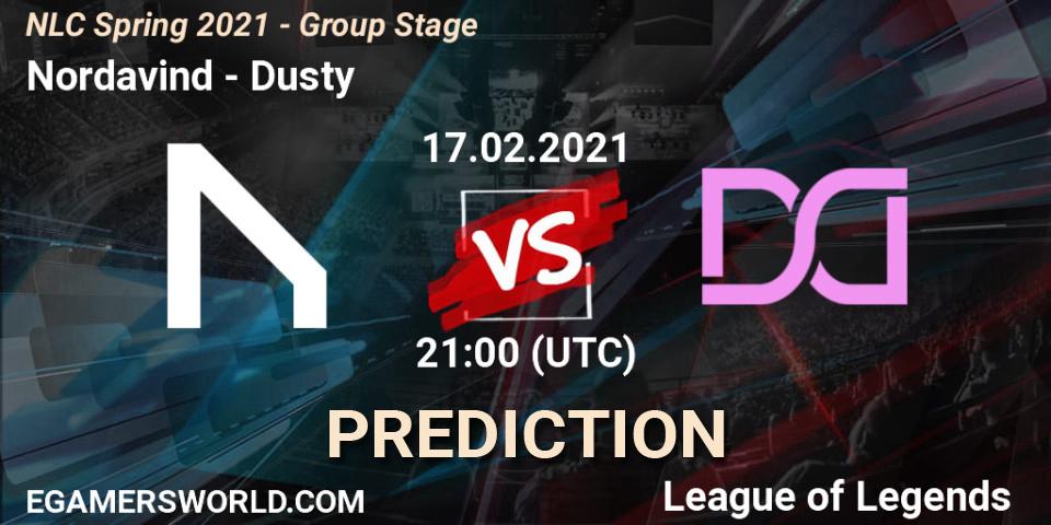 Nordavind - Dusty: Maç tahminleri. 17.02.2021 at 21:00, LoL, NLC Spring 2021 - Group Stage