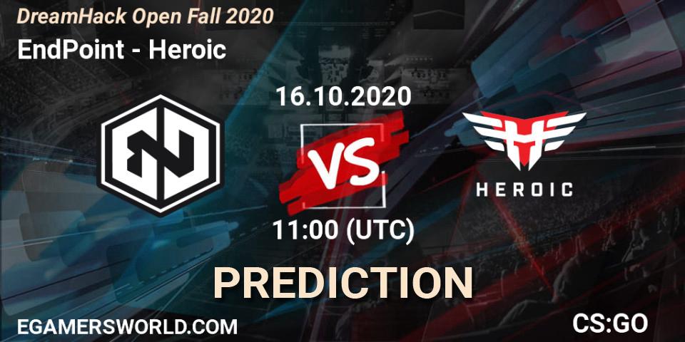 EndPoint - Heroic: Maç tahminleri. 16.10.2020 at 11:00, Counter-Strike (CS2), DreamHack Open Fall 2020