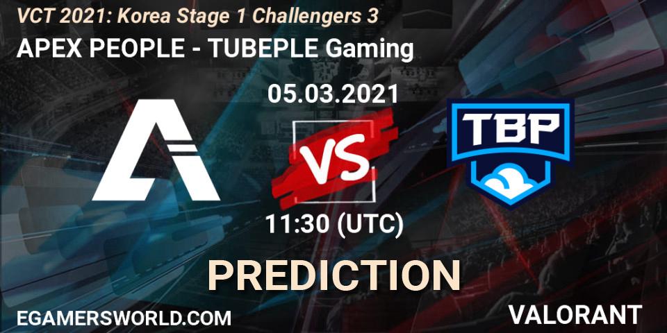 APEX PEOPLE - TUBEPLE Gaming: Maç tahminleri. 05.03.2021 at 11:30, VALORANT, VCT 2021: Korea Stage 1 Challengers 3