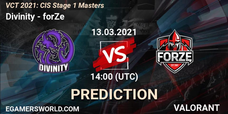 Divinity - forZe: Maç tahminleri. 13.03.21, VALORANT, VCT 2021: CIS Stage 1 Masters