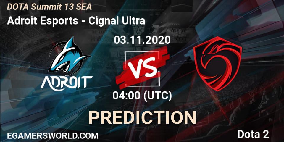 Adroit Esports - Cignal Ultra: Maç tahminleri. 03.11.2020 at 04:00, Dota 2, DOTA Summit 13: SEA