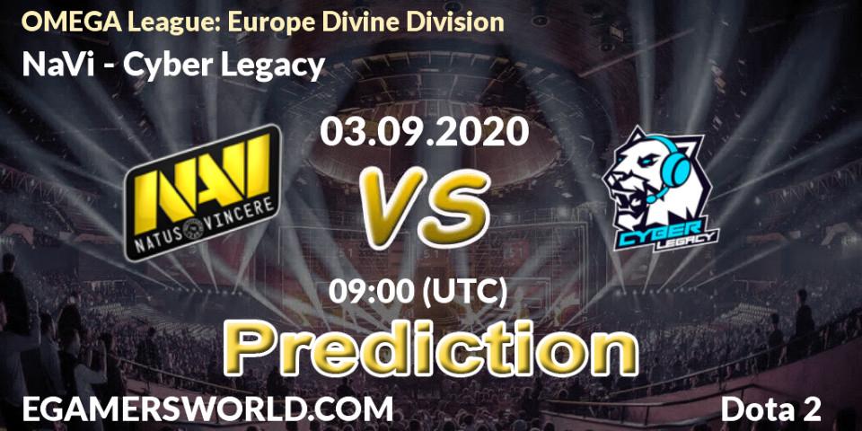 NaVi - Cyber Legacy: Maç tahminleri. 03.09.2020 at 09:00, Dota 2, OMEGA League: Europe Divine Division