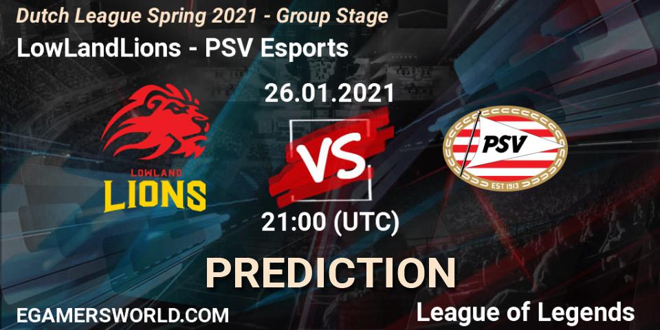 LowLandLions - PSV Esports: Maç tahminleri. 26.01.2021 at 21:00, LoL, Dutch League Spring 2021 - Group Stage