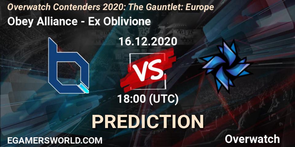 Obey Alliance - Ex Oblivione: Maç tahminleri. 16.12.2020 at 18:00, Overwatch, Overwatch Contenders 2020: The Gauntlet: Europe