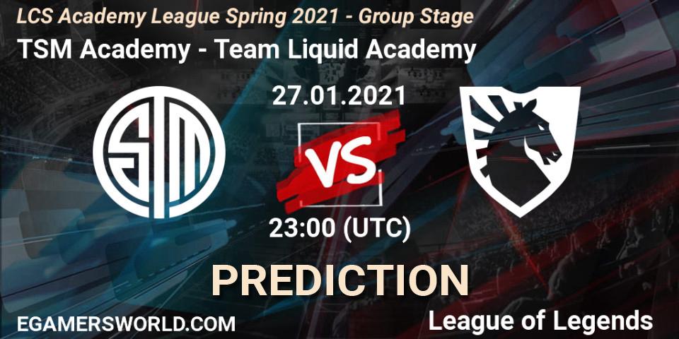 TSM Academy - Team Liquid Academy: Maç tahminleri. 27.01.2021 at 23:00, LoL, LCS Academy League Spring 2021 - Group Stage