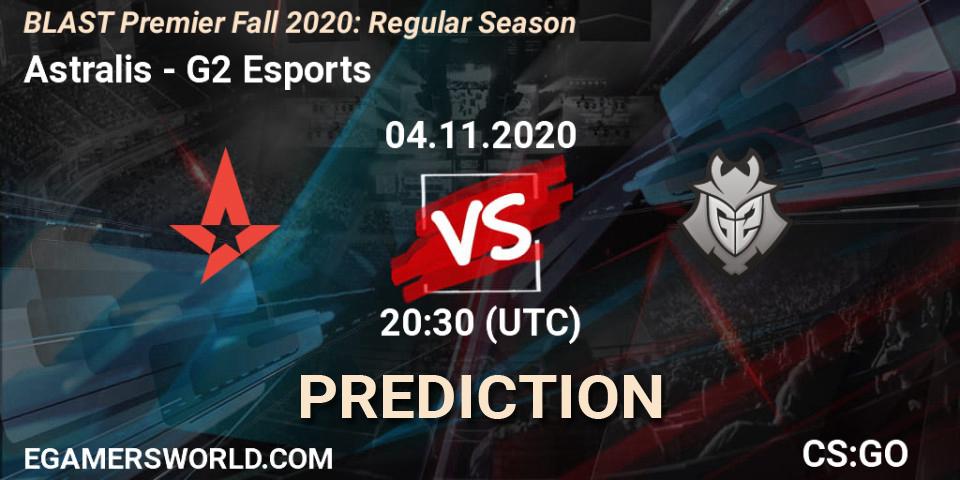 Astralis - G2 Esports: Maç tahminleri. 04.11.2020 at 20:30, Counter-Strike (CS2), BLAST Premier Fall 2020: Regular Season