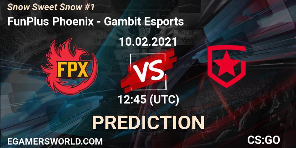FunPlus Phoenix - Gambit Esports: Maç tahminleri. 10.02.2021 at 12:45, Counter-Strike (CS2), Snow Sweet Snow #1
