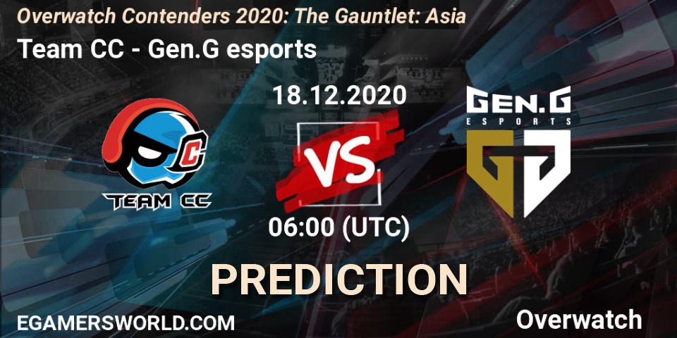 Team CC - Gen.G esports: Maç tahminleri. 18.12.20, Overwatch, Overwatch Contenders 2020: The Gauntlet: Asia