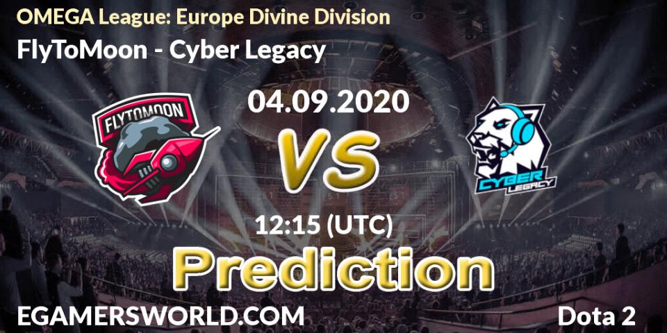 FlyToMoon - Cyber Legacy: Maç tahminleri. 04.09.20, Dota 2, OMEGA League: Europe Divine Division