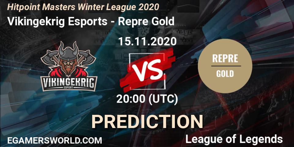 Vikingekrig Esports - Repre Gold: Maç tahminleri. 15.11.2020 at 20:00, LoL, Hitpoint Masters Winter League 2020