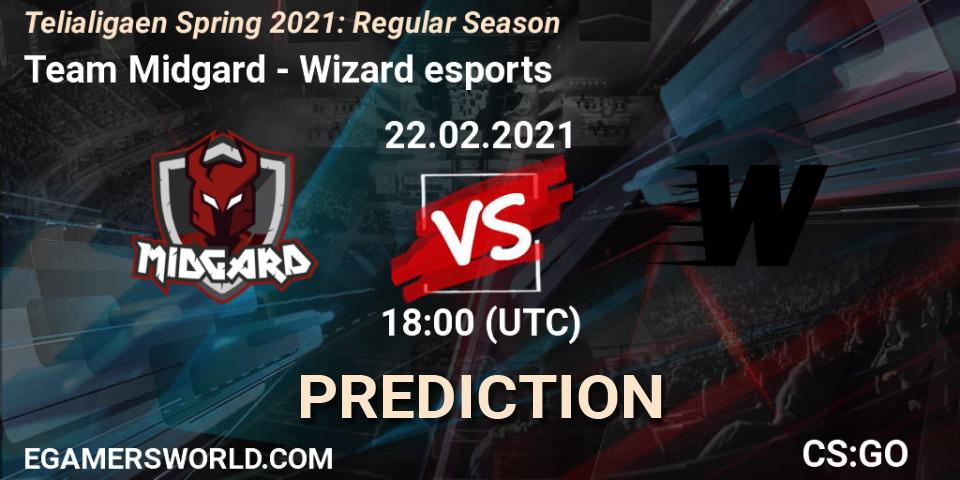 Team Midgard - Wizard esports: Maç tahminleri. 22.02.2021 at 18:00, Counter-Strike (CS2), Telialigaen Spring 2021: Regular Season