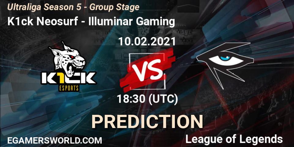 K1ck Neosurf - Illuminar Gaming: Maç tahminleri. 10.02.2021 at 18:30, LoL, Ultraliga Season 5 - Group Stage