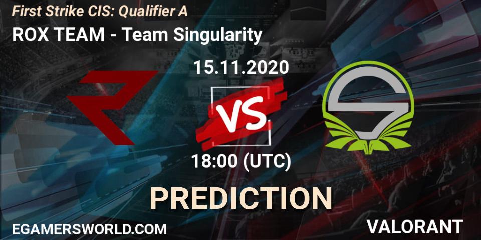 ROX TEAM - Team Singularity: Maç tahminleri. 15.11.20, VALORANT, First Strike CIS: Qualifier A