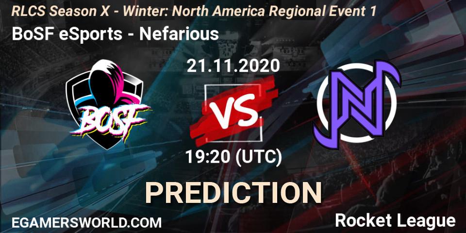 BoSF eSports - Nefarious: Maç tahminleri. 21.11.2020 at 19:20, Rocket League, RLCS Season X - Winter: North America Regional Event 1