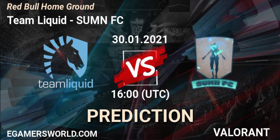 Team Liquid - SUMN FC: Maç tahminleri. 30.01.2021 at 16:00, VALORANT, Red Bull Home Ground