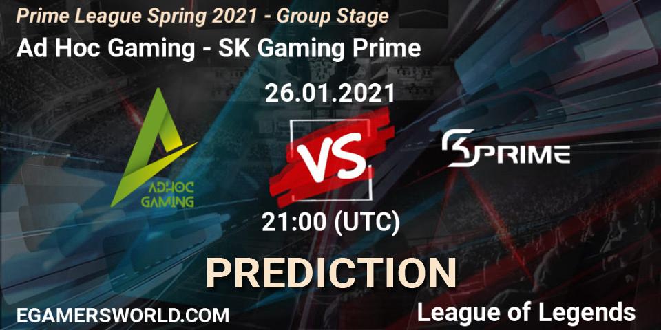 Ad Hoc Gaming - SK Gaming Prime: Maç tahminleri. 26.01.21, LoL, Prime League Spring 2021 - Group Stage