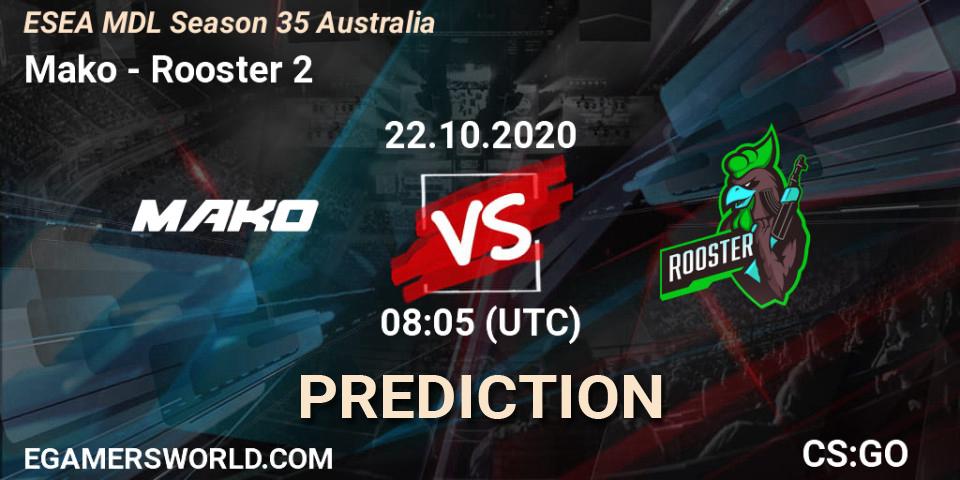 Mako - Rooster 2: Maç tahminleri. 26.10.2020 at 08:05, Counter-Strike (CS2), ESEA MDL Season 35 Australia