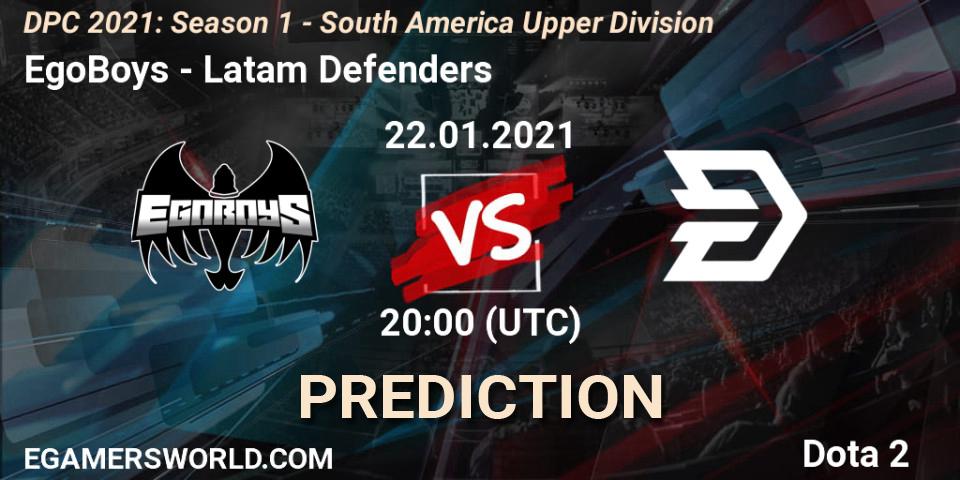 EgoBoys - Latam Defenders: Maç tahminleri. 22.01.2021 at 20:00, Dota 2, DPC 2021: Season 1 - South America Upper Division