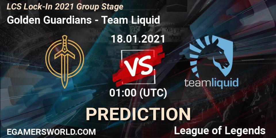Golden Guardians - Team Liquid: Maç tahminleri. 18.01.2021 at 01:00, LoL, LCS Lock-In 2021 Group Stage