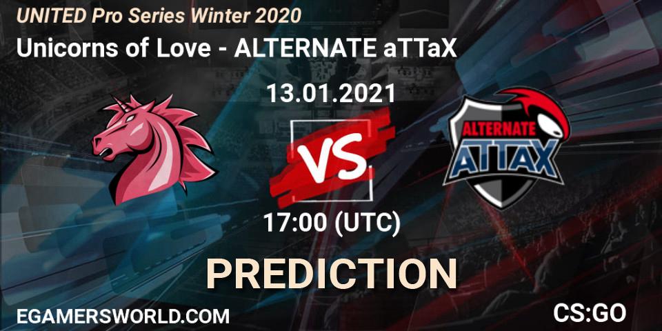 Unicorns of Love - ALTERNATE aTTaX: Maç tahminleri. 13.01.2021 at 17:00, Counter-Strike (CS2), UNITED Pro Series Winter 2020
