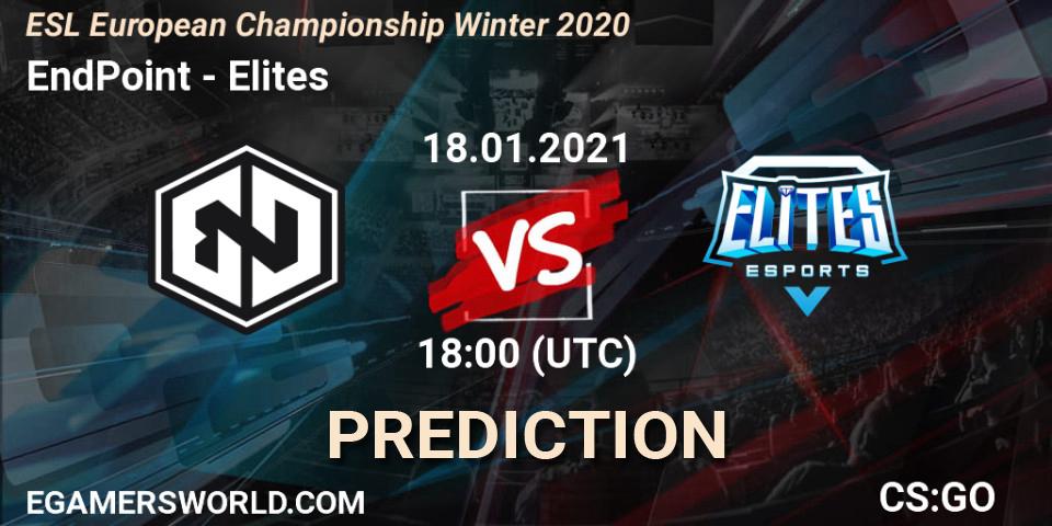 EndPoint - Elites: Maç tahminleri. 18.01.2021 at 18:15, Counter-Strike (CS2), ESL European Championship Winter 2020