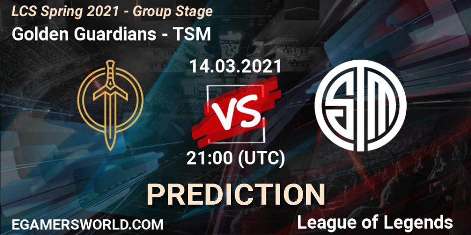 Golden Guardians - TSM: Maç tahminleri. 14.03.2021 at 21:00, LoL, LCS Spring 2021 - Group Stage