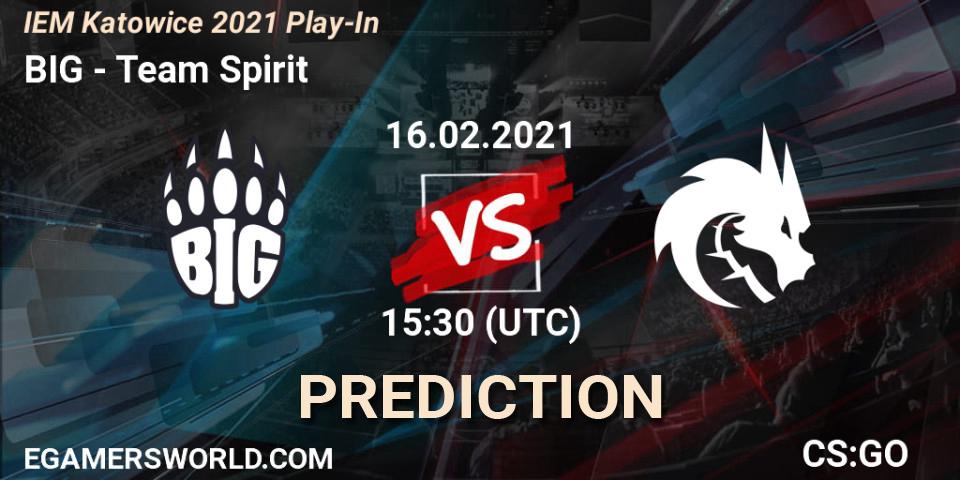 BIG - Team Spirit: Maç tahminleri. 16.02.2021 at 15:30, Counter-Strike (CS2), IEM Katowice 2021 Play-In