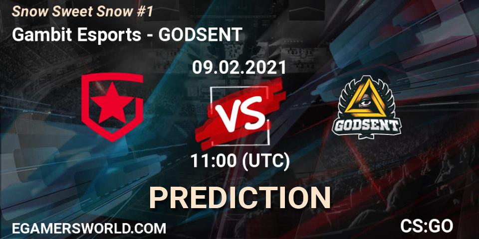 Gambit Esports - GODSENT: Maç tahminleri. 09.02.2021 at 11:00, Counter-Strike (CS2), Snow Sweet Snow #1