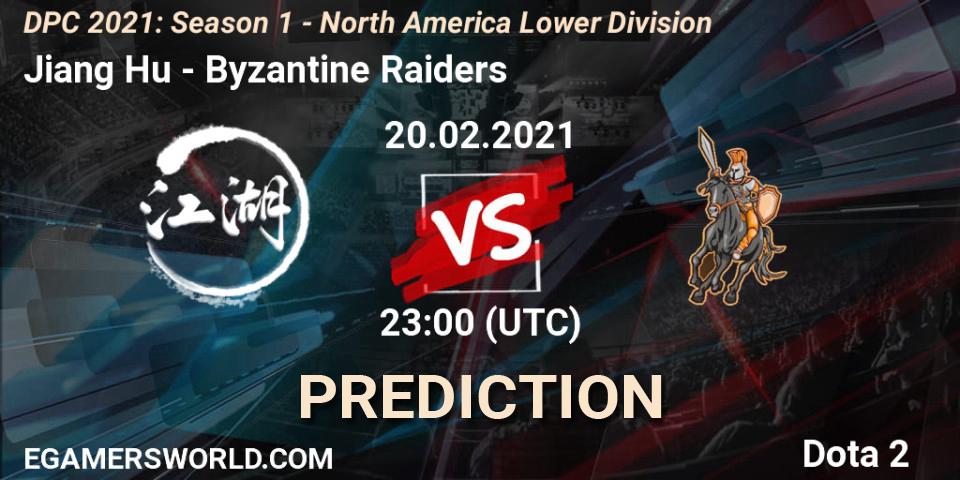 Jiang Hu - Byzantine Raiders: Maç tahminleri. 20.02.2021 at 23:00, Dota 2, DPC 2021: Season 1 - North America Lower Division