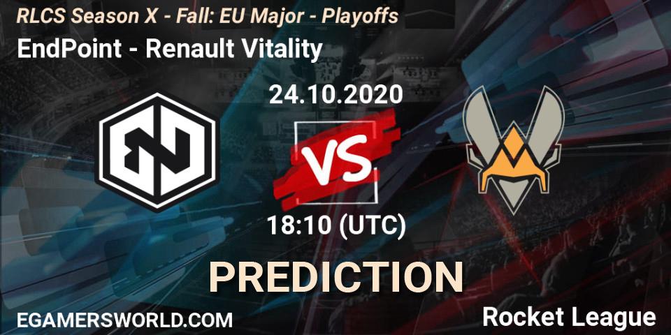 EndPoint - Renault Vitality: Maç tahminleri. 24.10.2020 at 17:50, Rocket League, RLCS Season X - Fall: EU Major - Playoffs
