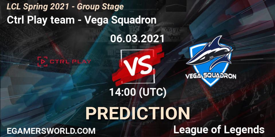 Ctrl Play team - Vega Squadron: Maç tahminleri. 06.03.2021 at 14:00, LoL, LCL Spring 2021 - Group Stage