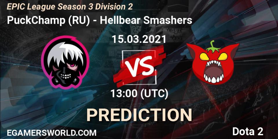 PuckChamp (RU) - Hellbear Smashers: Maç tahminleri. 15.03.2021 at 13:00, Dota 2, EPIC League Season 3 Division 2