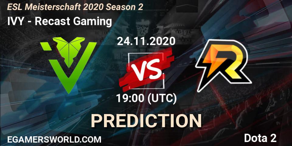 IVY - Recast Gaming: Maç tahminleri. 24.11.2020 at 19:36, Dota 2, ESL Meisterschaft 2020 Season 2