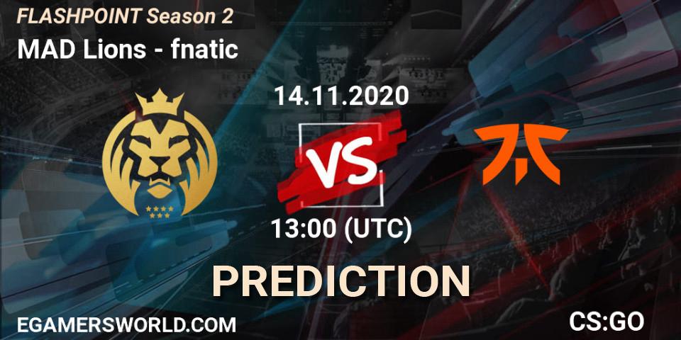 MAD Lions - fnatic: Maç tahminleri. 14.11.2020 at 13:00, Counter-Strike (CS2), Flashpoint Season 2